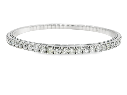 4.95CT Diamond Stretch Bangle 14k White Gold