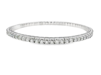 3.84CT Diamond Stretch Bangle 14k White Gold