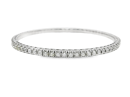3.95CT Diamond Stretch Bangle 18k White Gold