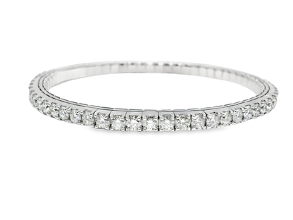 4.94CT Diamond Stretch Bangle 14k White Gold