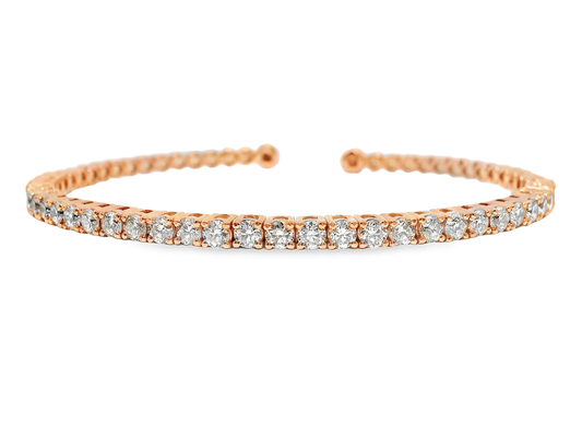 2.82CT Diamond Bangle 14k Rose Gold
