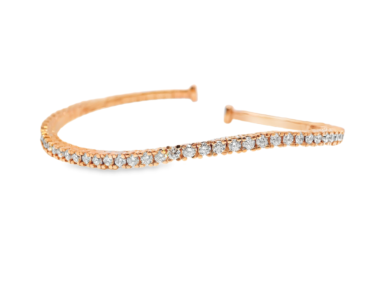 1.80CT Diamond Bangle 14k Rose Gold