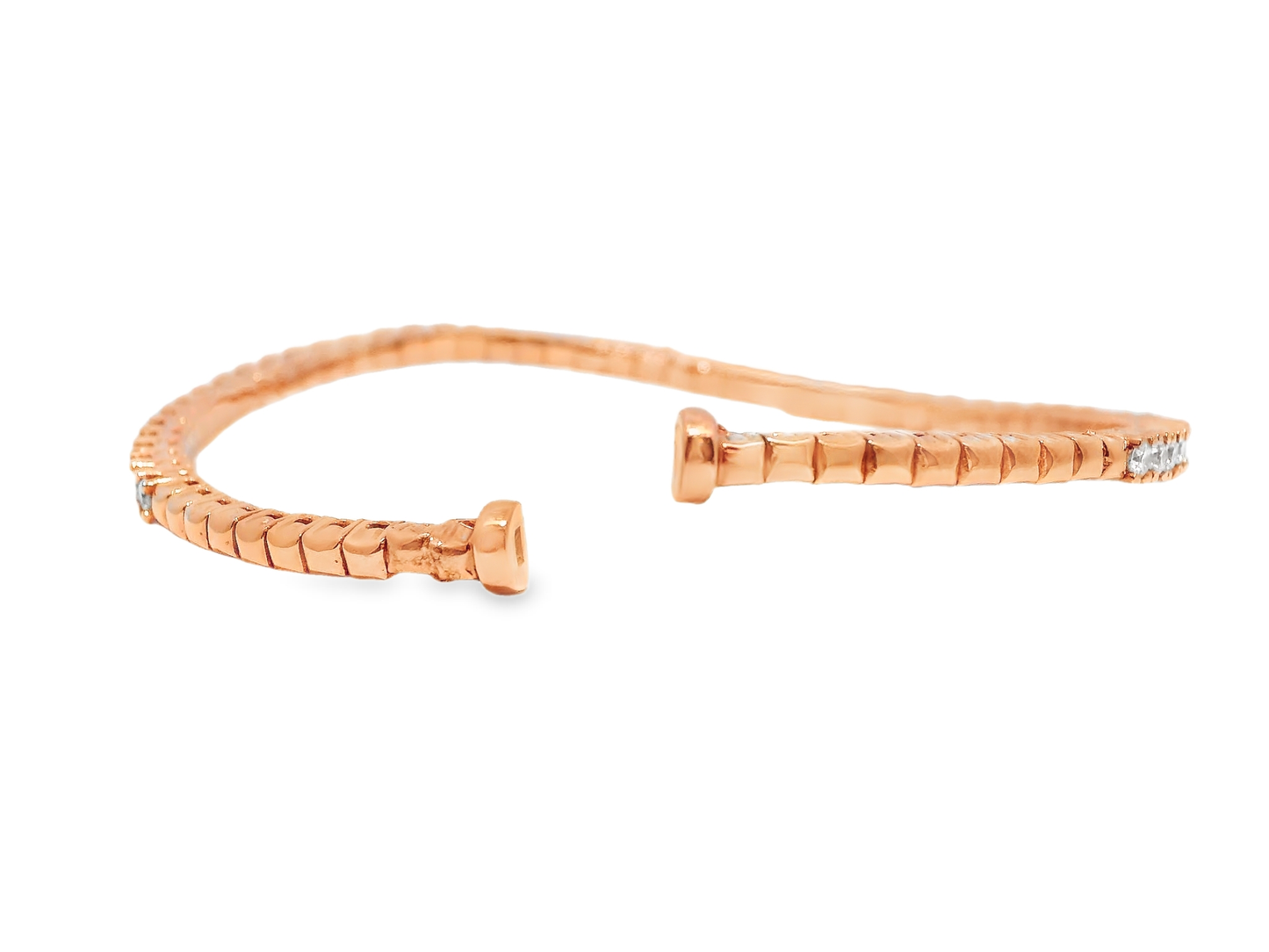 1.80CT Diamond Bangle 14k Rose Gold