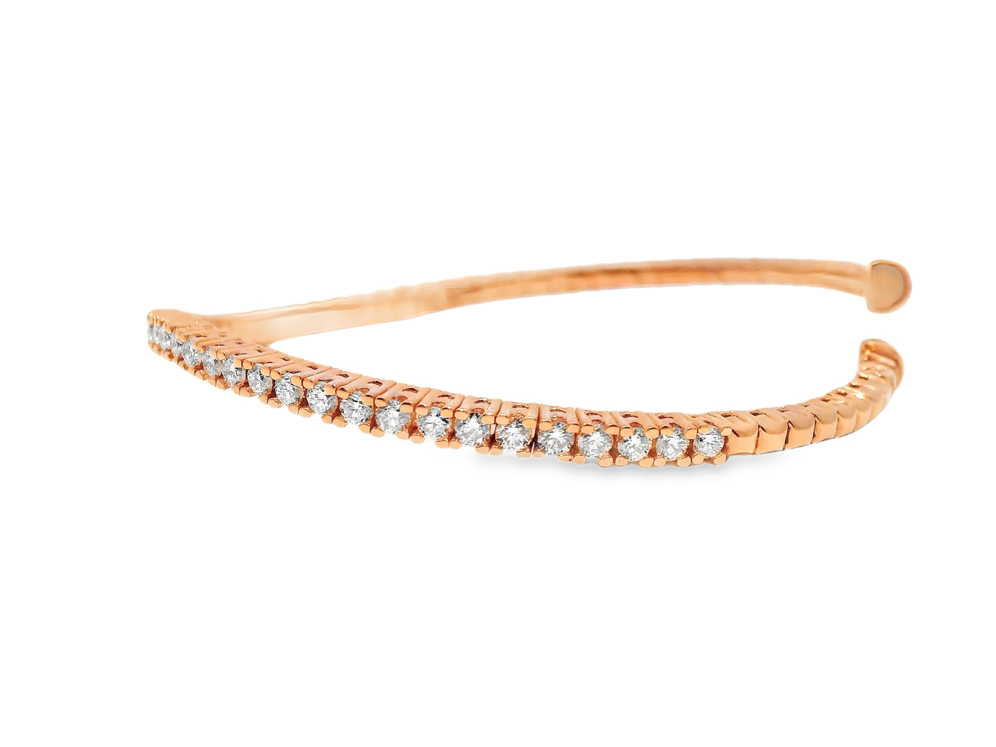 1.80CT Diamond Bangle 14k Rose Gold