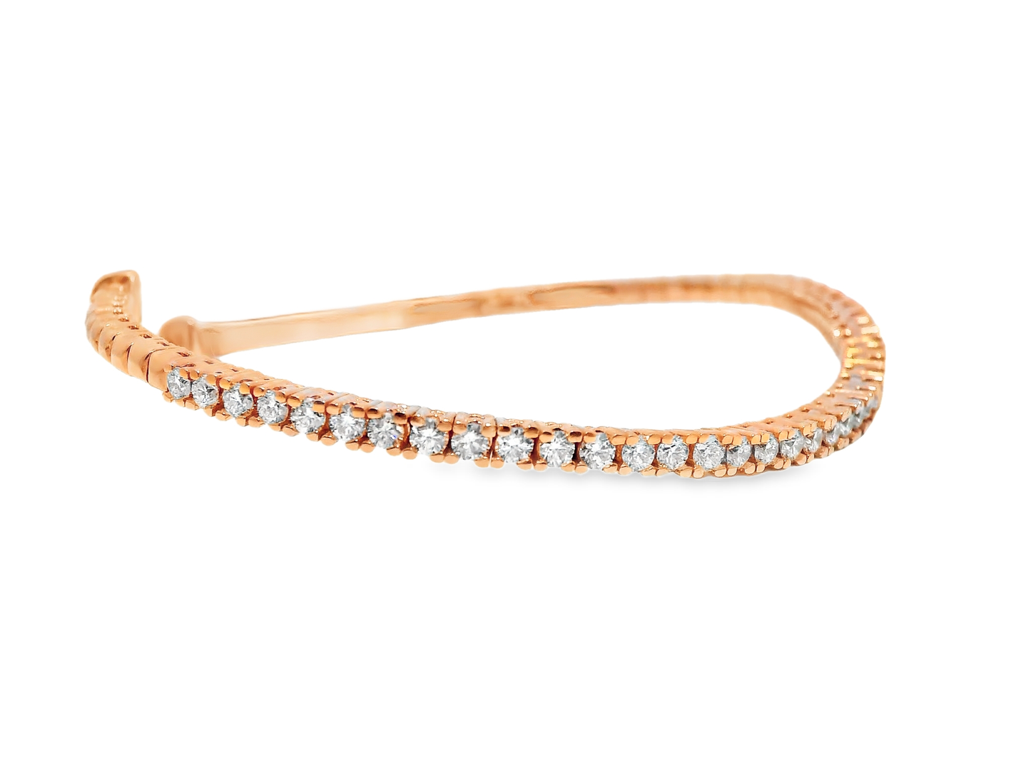 1.80CT Diamond Bangle 14k Rose Gold