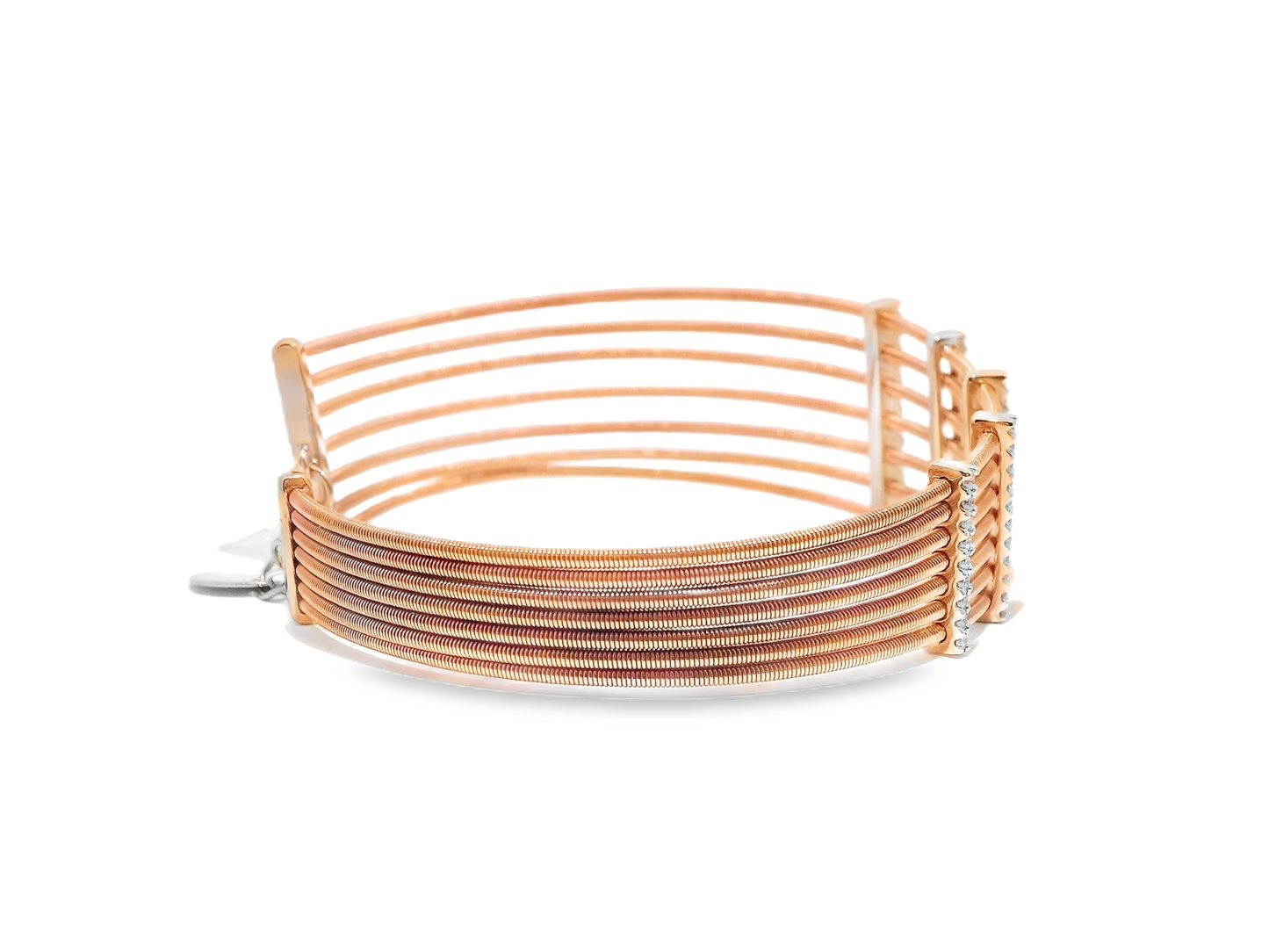 0.54CT Diamond Bangle 14k Rose Gold