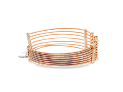 0.54CT Diamond Bangle 14k Rose Gold