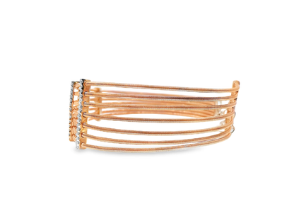 0.54CT Diamond Bangle 14k Rose Gold