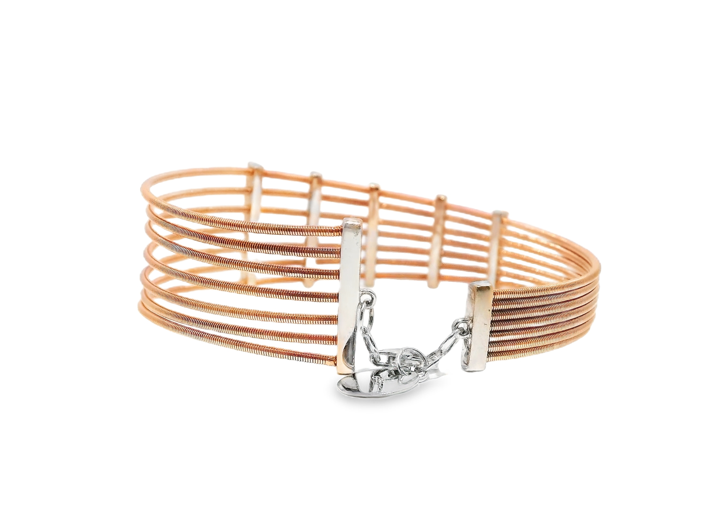 0.54CT Diamond Bangle 14k Rose Gold