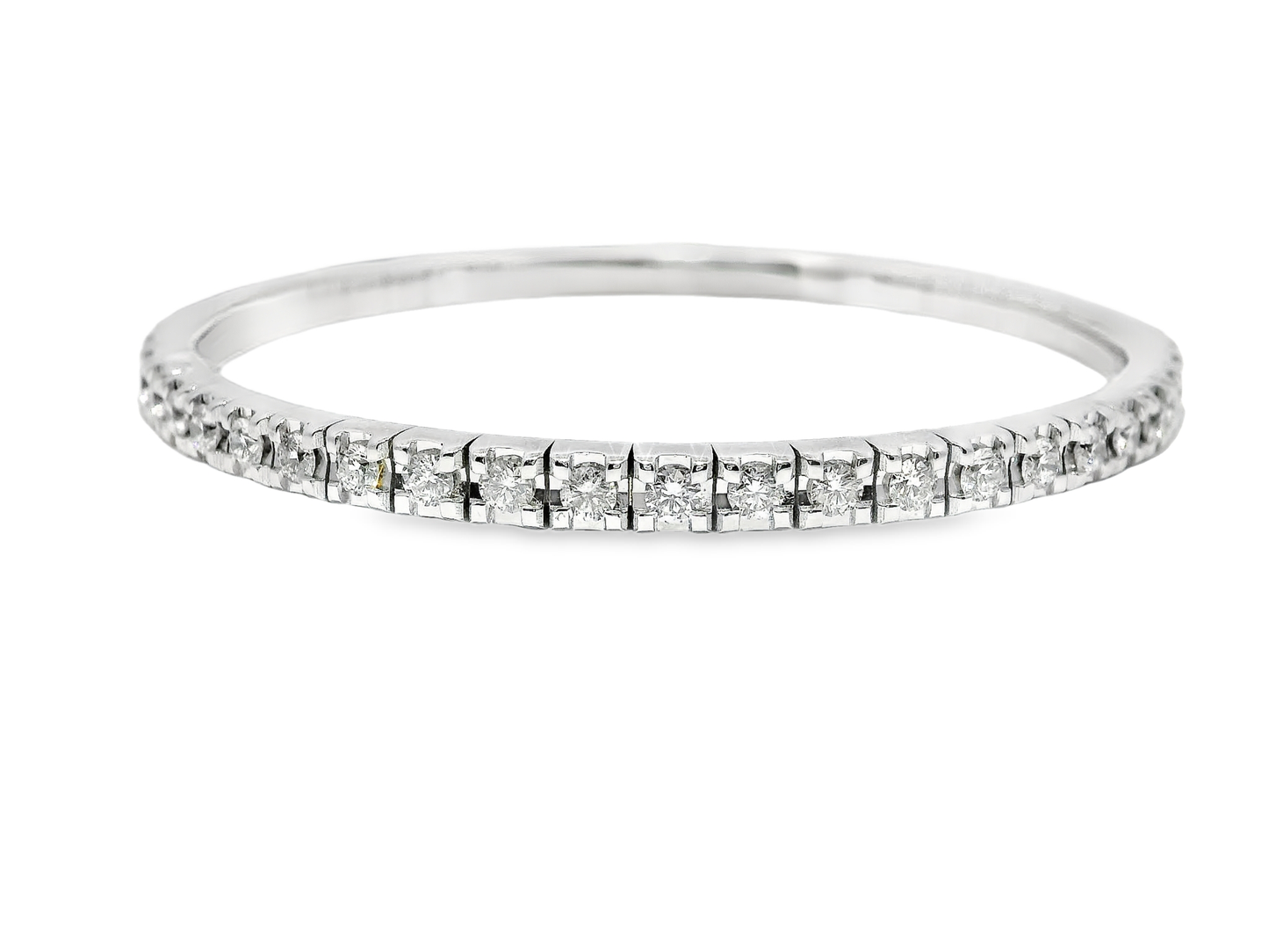3.21CT Diamond Stretch Bangle 18k White Gold