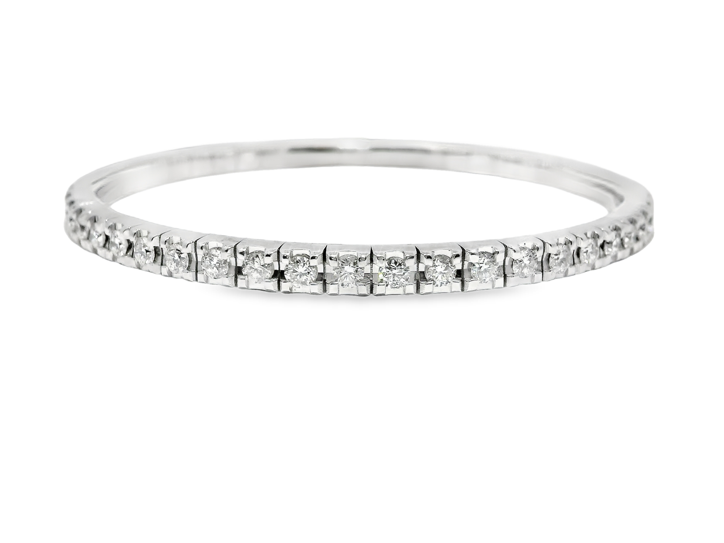 3.21CT Diamond Stretch Bangle 18k White Gold