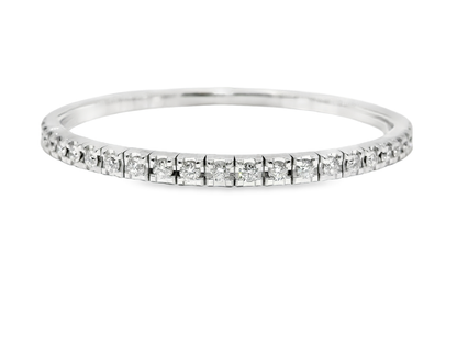 3.21CT Diamond Stretch Bangle 18k White Gold