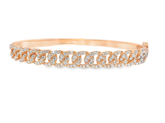 1.70CT Diamond Bangle 18k Rose Gold