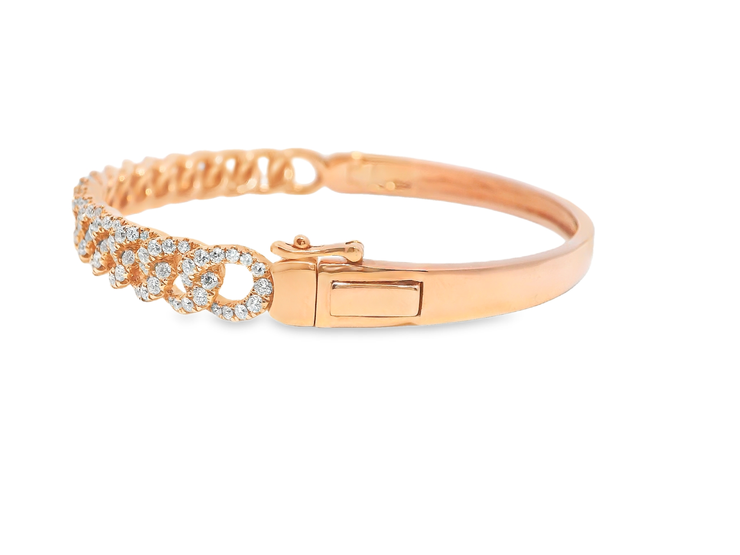 1.70CT Diamond Bangle 18k Rose Gold