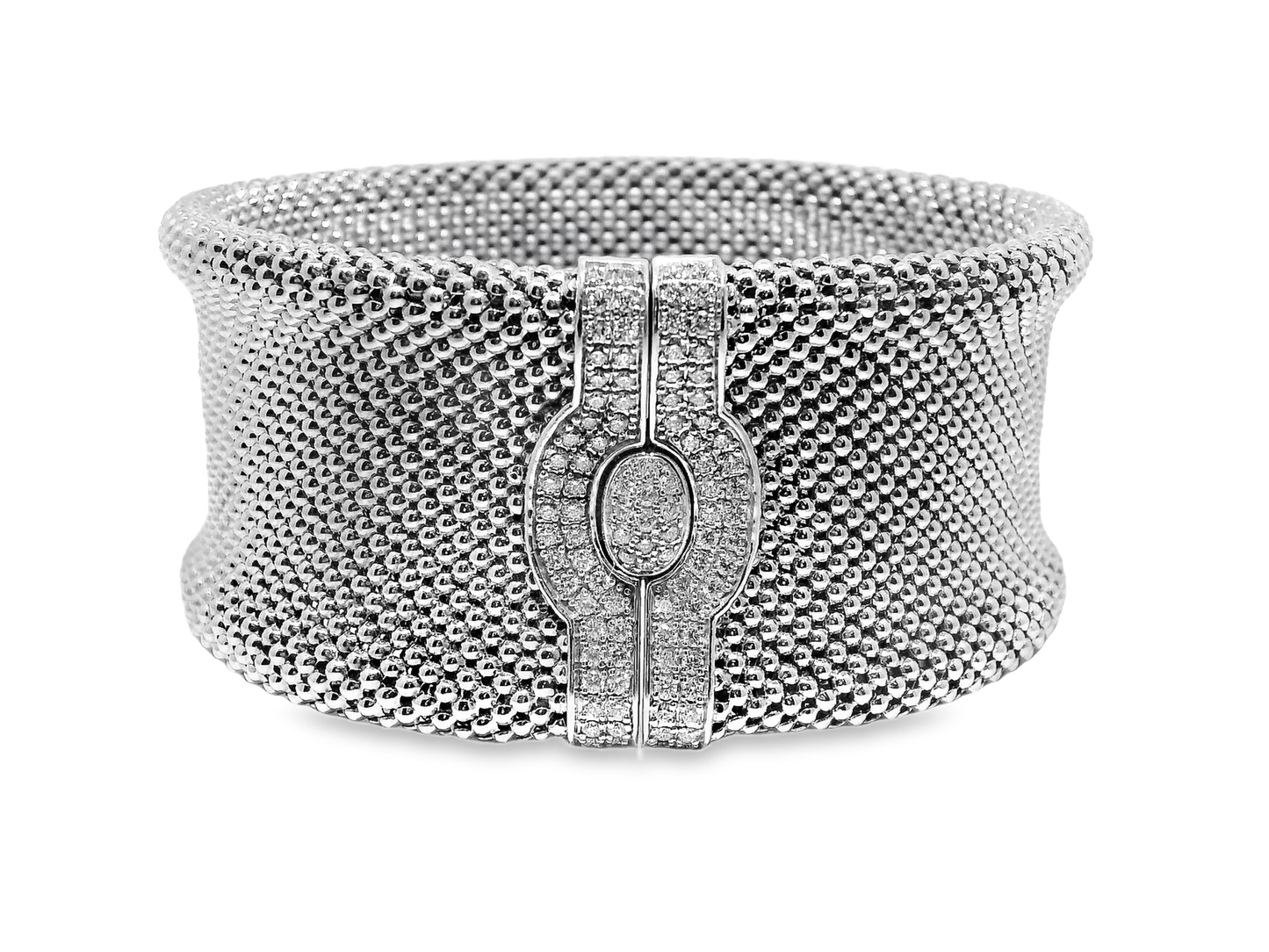 1.25CT Diamond Bangle 14k White Gold