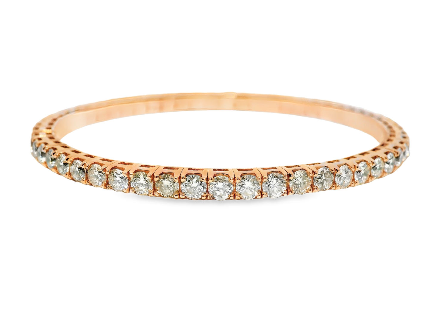 7.26CT Diamond Stretch Bangle 18k Rose Gold
