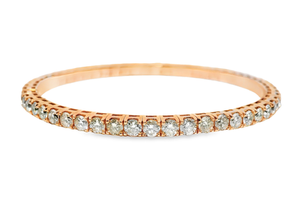 7.26CT Diamond Stretch Bangle 18k Rose Gold