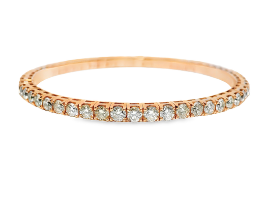 7.26CT Diamond Stretch Bangle 18k Rose Gold