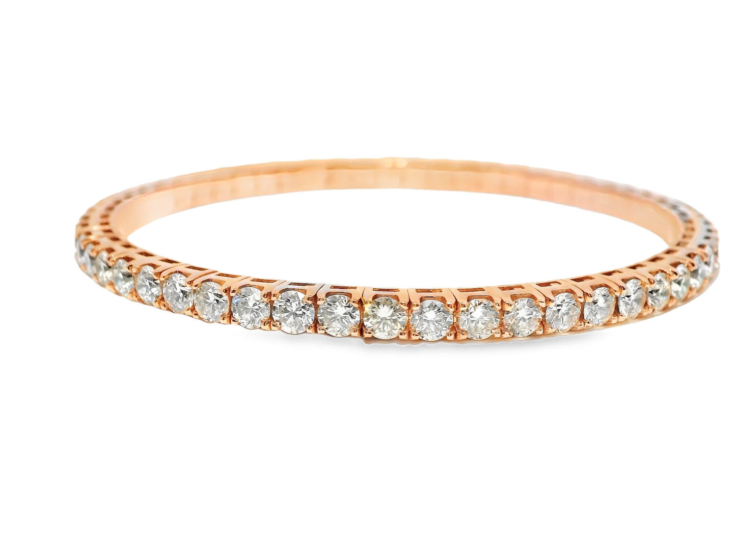 7.26CT Diamond Stretch Bangle 18k Rose Gold