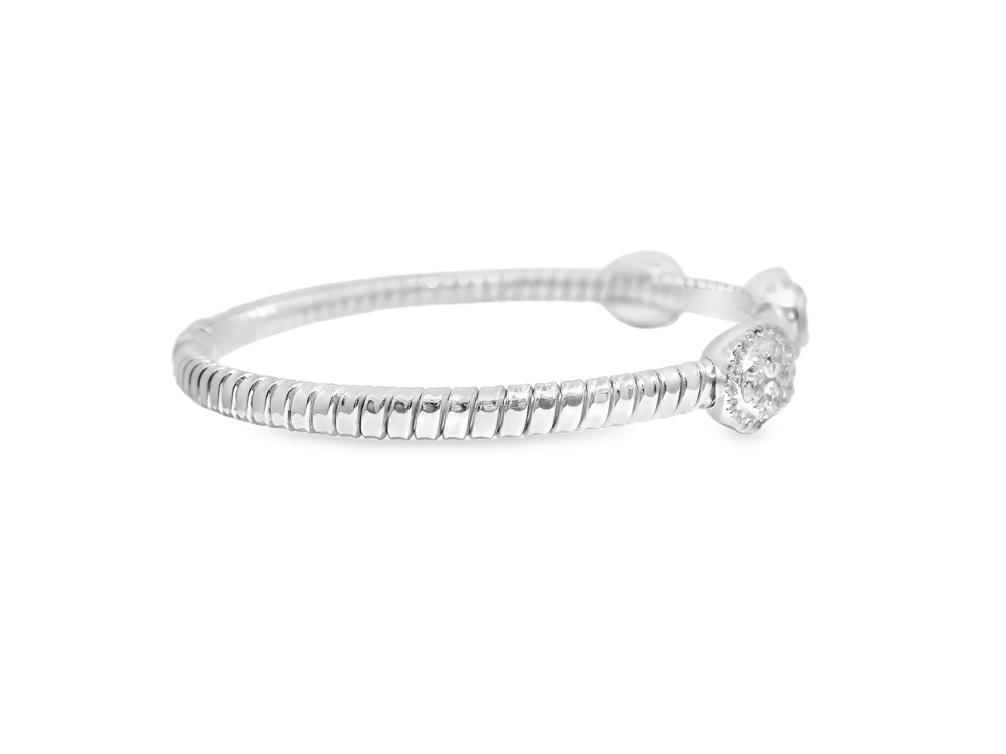1.60CT Diamond Bangle 14k White Gold