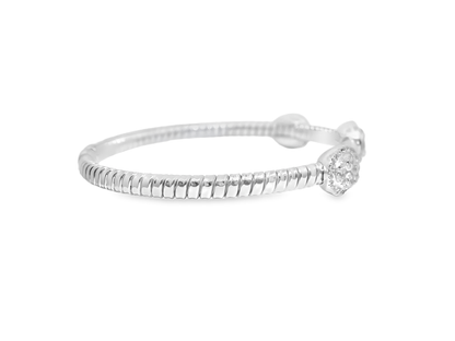 1.60CT Diamond Bangle 14k White Gold