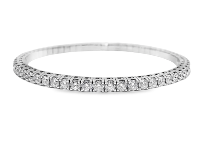 5.44CT Diamond Stretch Bangle 18k White Gold