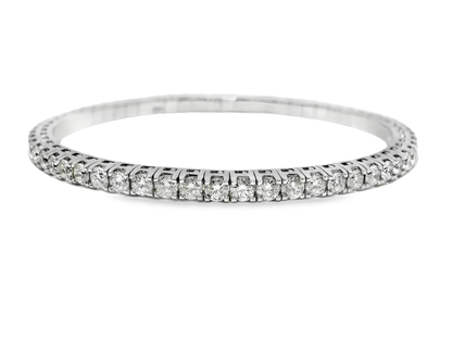 5.44CT Diamond Stretch Bangle 18k White Gold