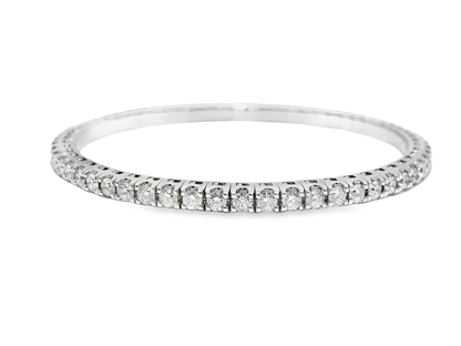 3.90CT Diamond Stretch Bangle 18k White Gold