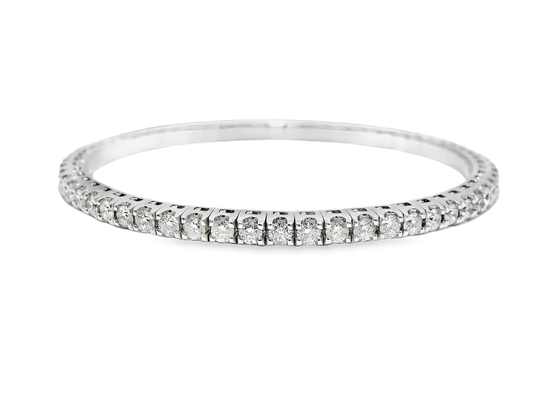 3.90CT Diamond Stretch Bangle 18k White Gold