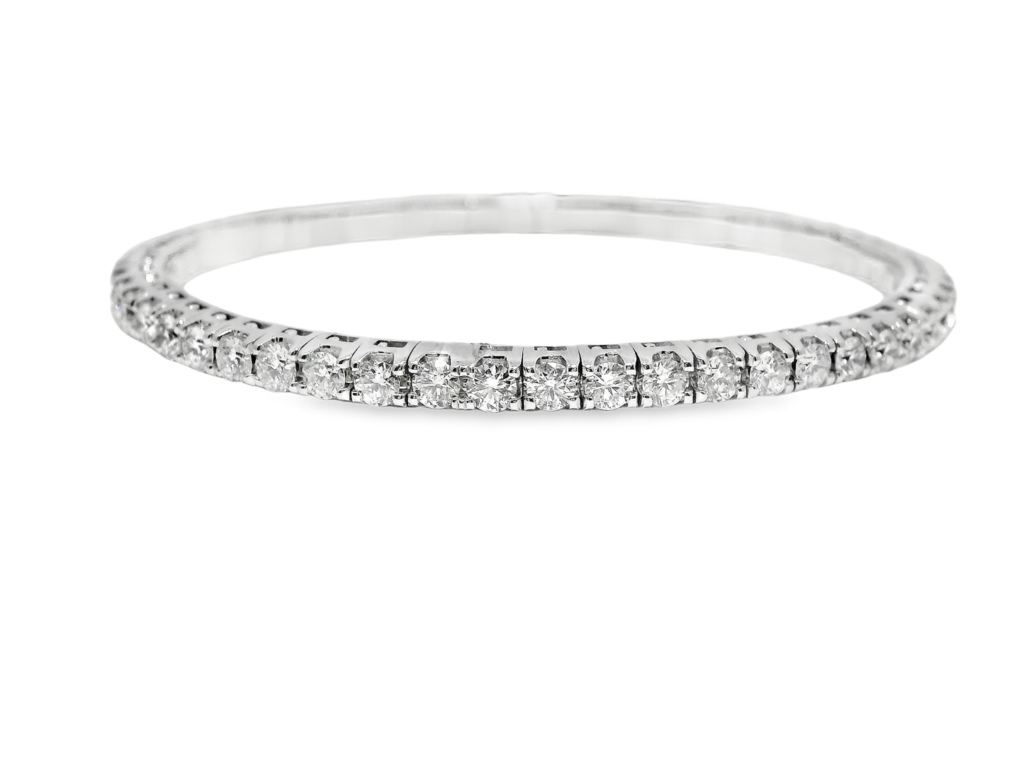 4.81CT Diamond Stretch Bangle 18k White Gold