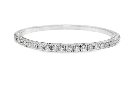 4.81CT Diamond Stretch Bangle 18k White Gold