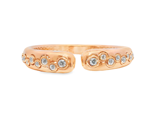1.59CT Diamond Bezel Bangle 18k Rose Gold
