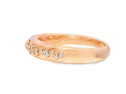 1.59CT Diamond Bezel Bangle 18k Rose Gold