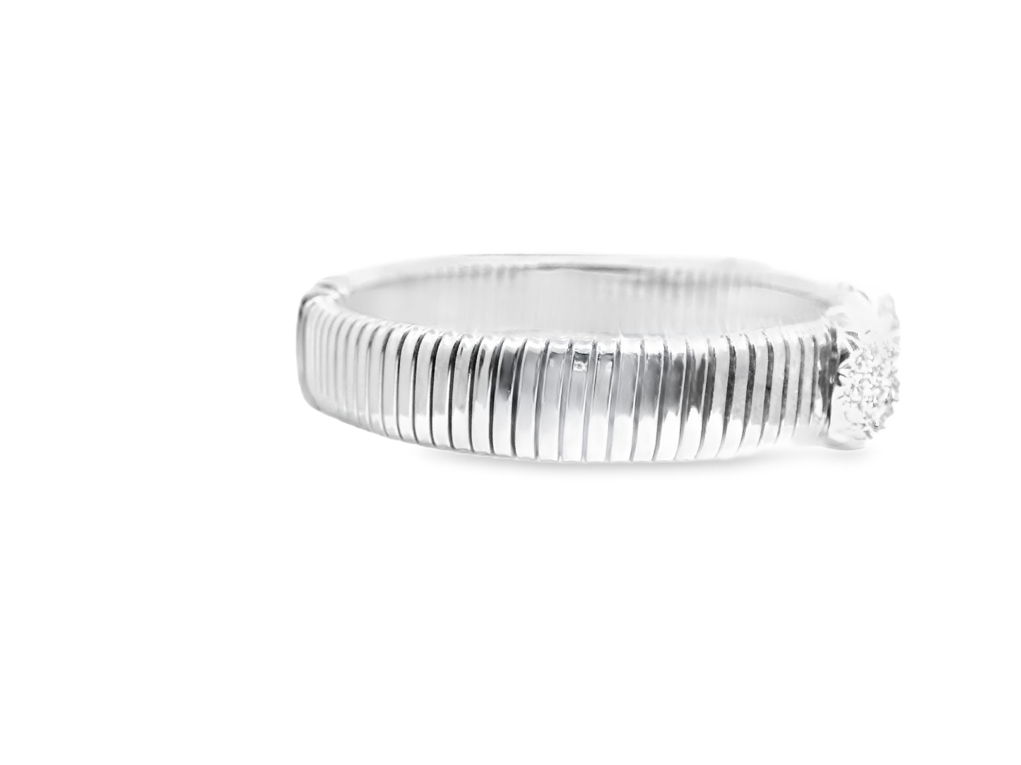 2.10CT Diamond Bangle 14k White Gold
