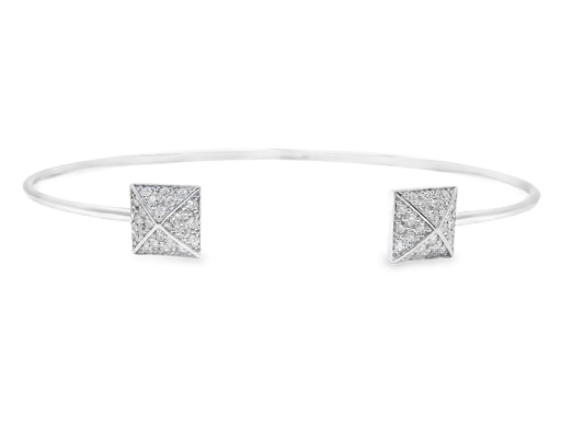 0.33CT Diamond Bangle 14k White Gold