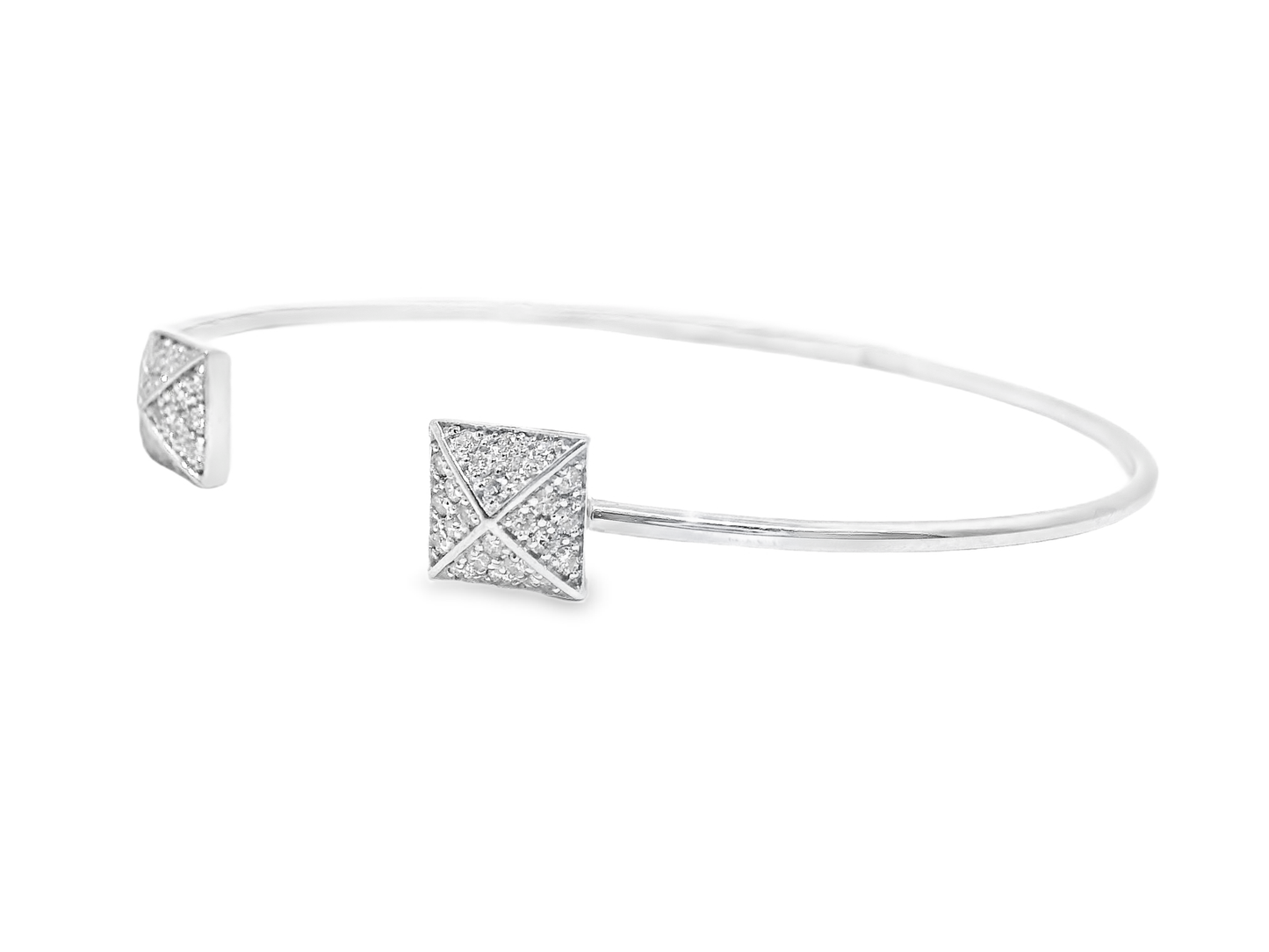 0.33CT Diamond Bangle 14k White Gold