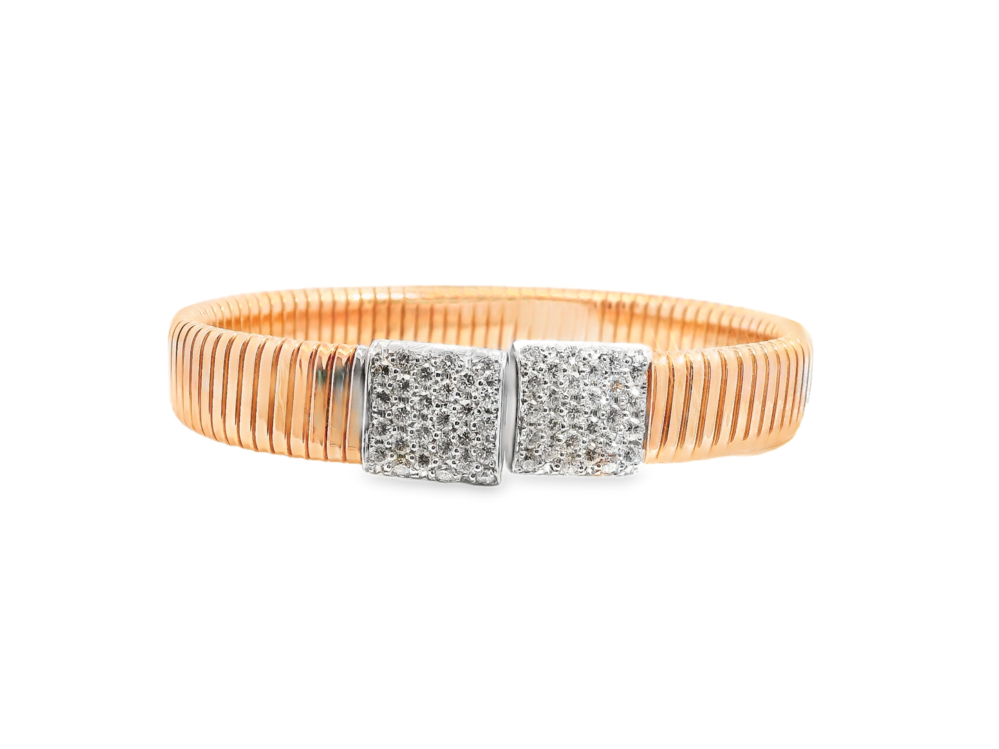 1.68CT Diamond Bangle 14k Rose Gold