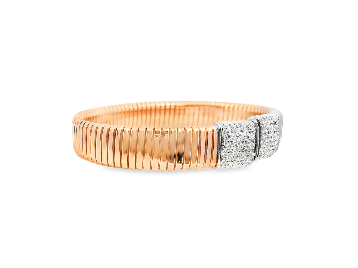 1.68CT Diamond Bangle 14k Rose Gold