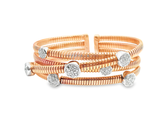 1.14Ct Diamond Bangle 14k Rose Gold