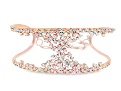 2.47CT Diamond Bangle 14k Rose Gold