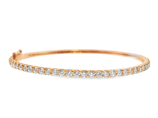 2.35CT Diamond Bangle 14k Rose Gold
