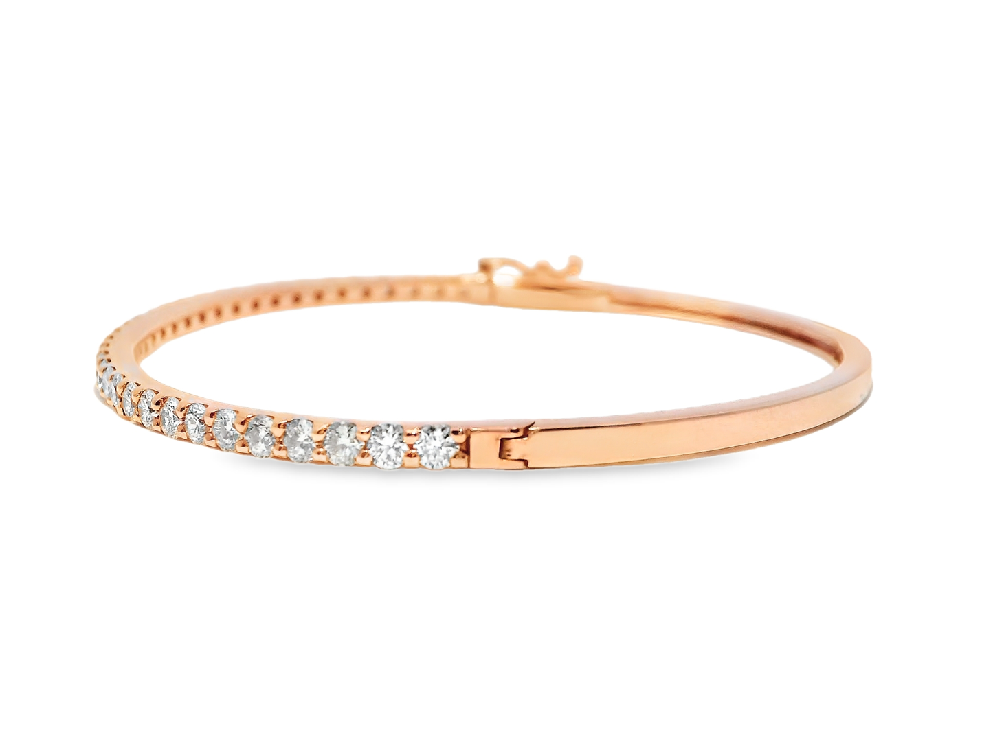 2.35CT Diamond Bangle 14k Rose Gold