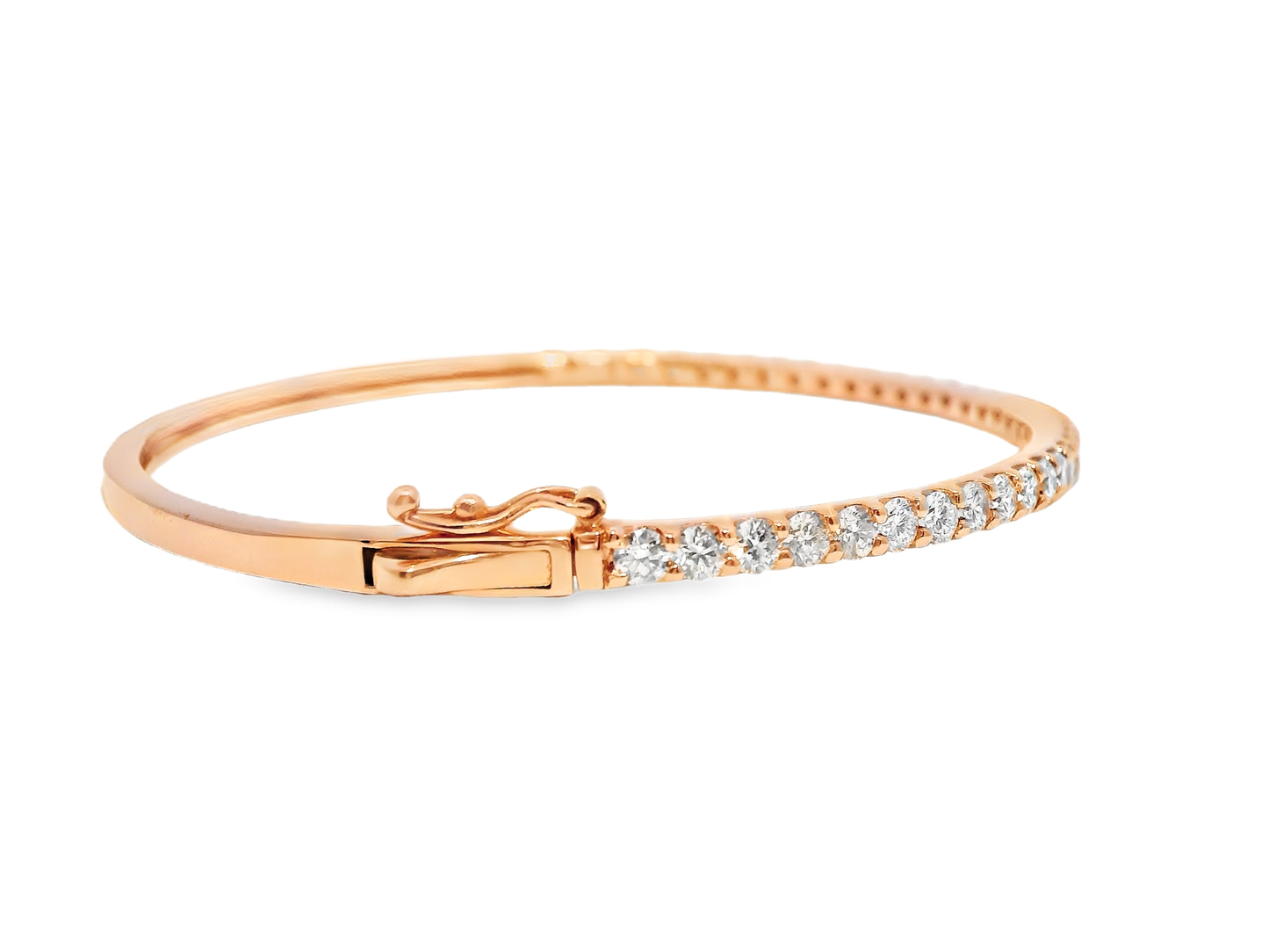 2.35CT Diamond Bangle 14k Rose Gold