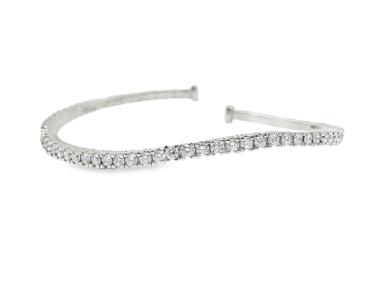 1.80CT Diamond Bangle 14k White Gold