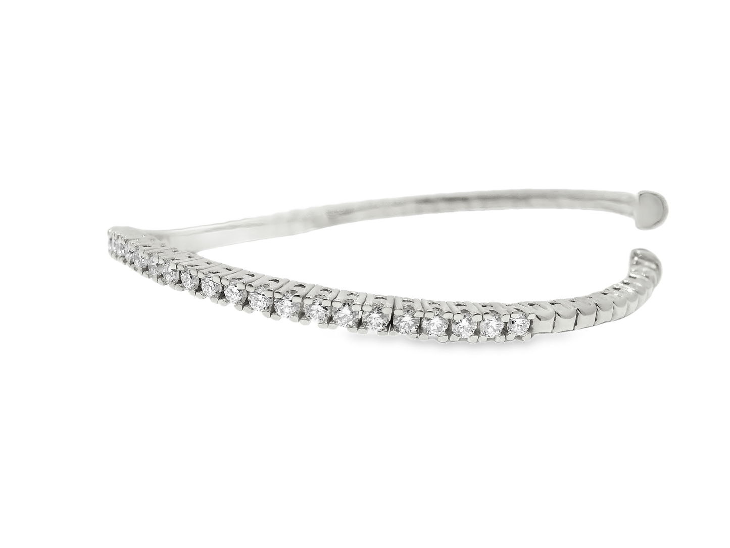 1.80CT Diamond Bangle 14k White Gold