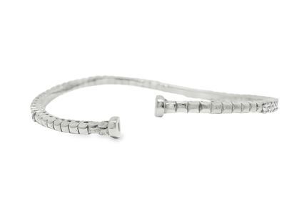 1.80CT Diamond Bangle 14k White Gold