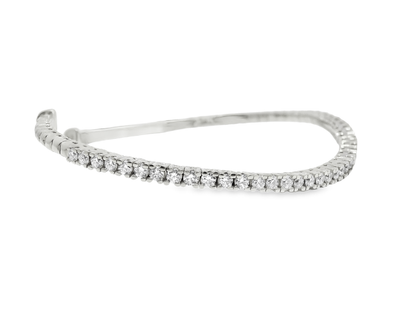 1.80CT Diamond Bangle 14k White Gold