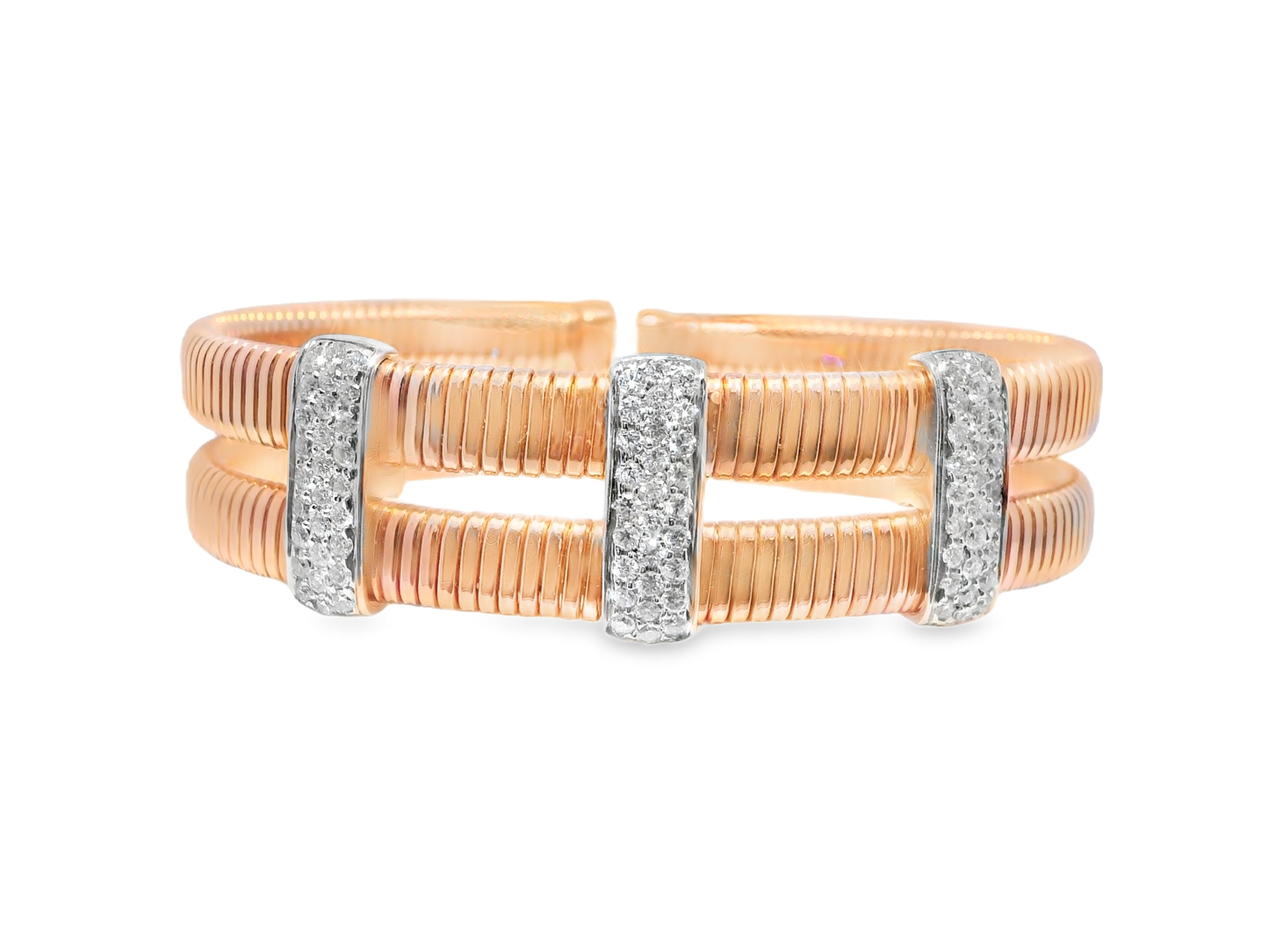 1.14CT Diamond Bangle 14k Rose Gold
