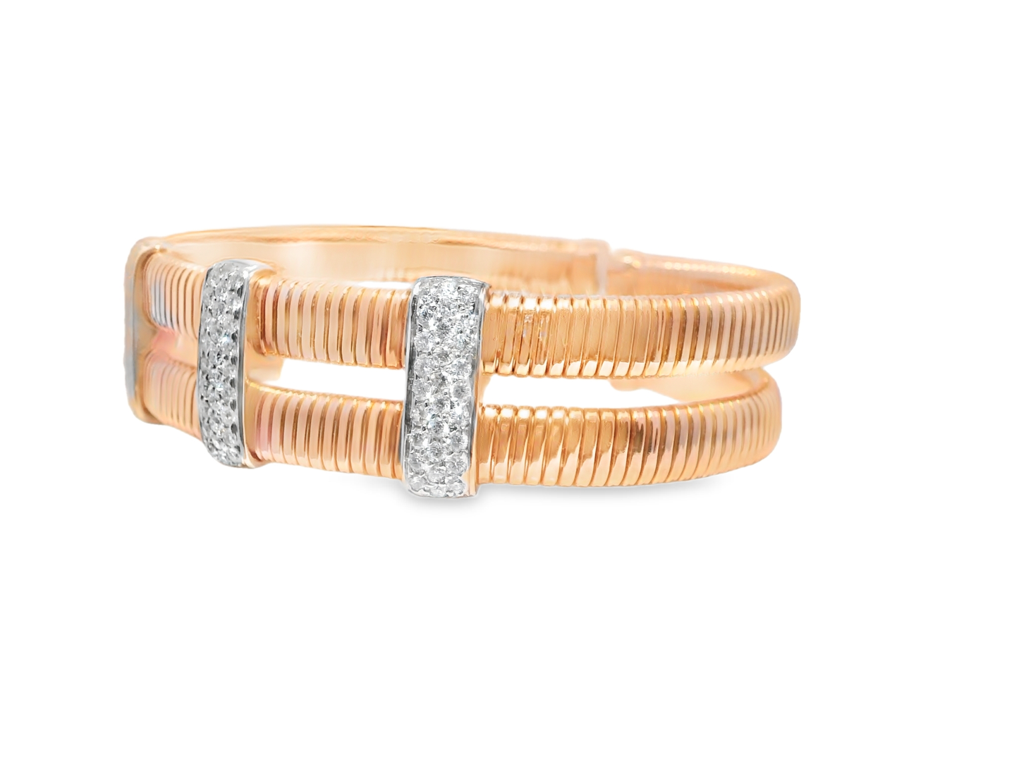 1.14CT Diamond Bangle 14k Rose Gold
