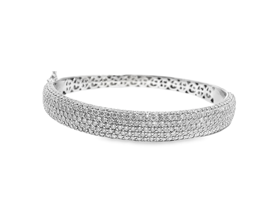 7.10Ct Diamond Bangle 14k White Gold